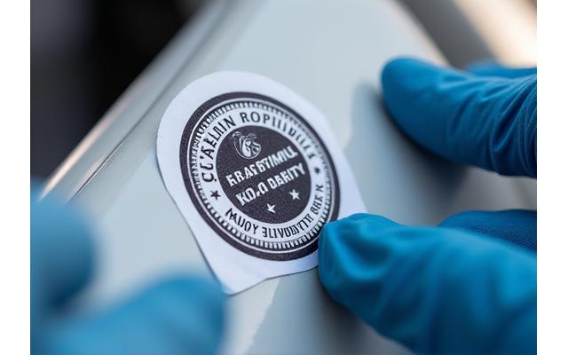 Official manufacturer warranty sticker on a piece of marine equipment