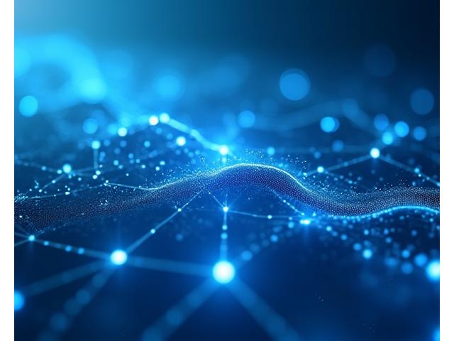 Visual representation of a secure blockchain network linking marine elements